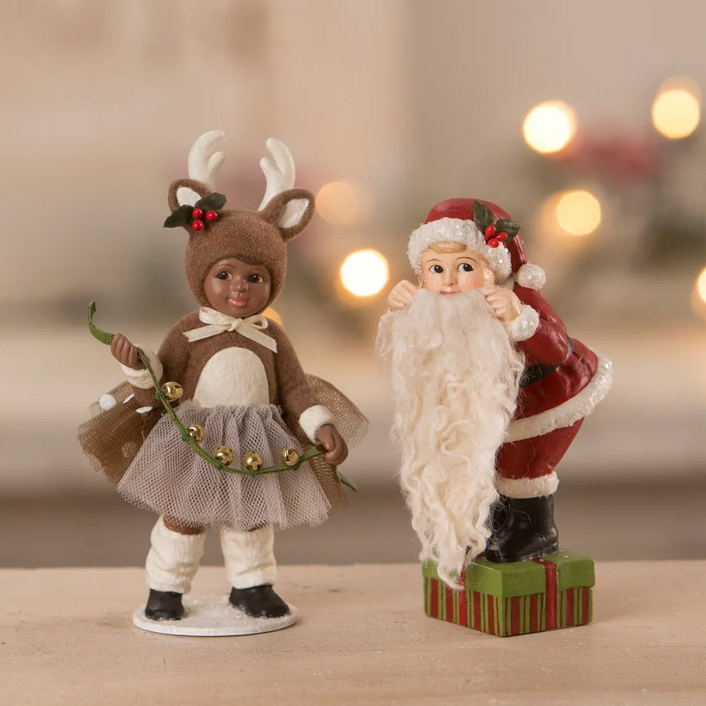 Reindeer Dolly Christmas Figurine and Collectible by Bethany Lowe  set 2