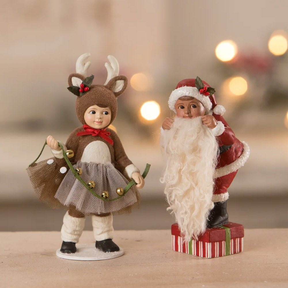 Reindeer Lily Christmas Figurine by Bethany Lowe  set