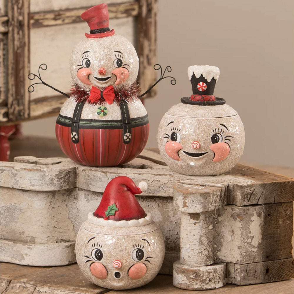 Ruby Flake Container Christmas Folk Art Figurine by Johanna Parker sets