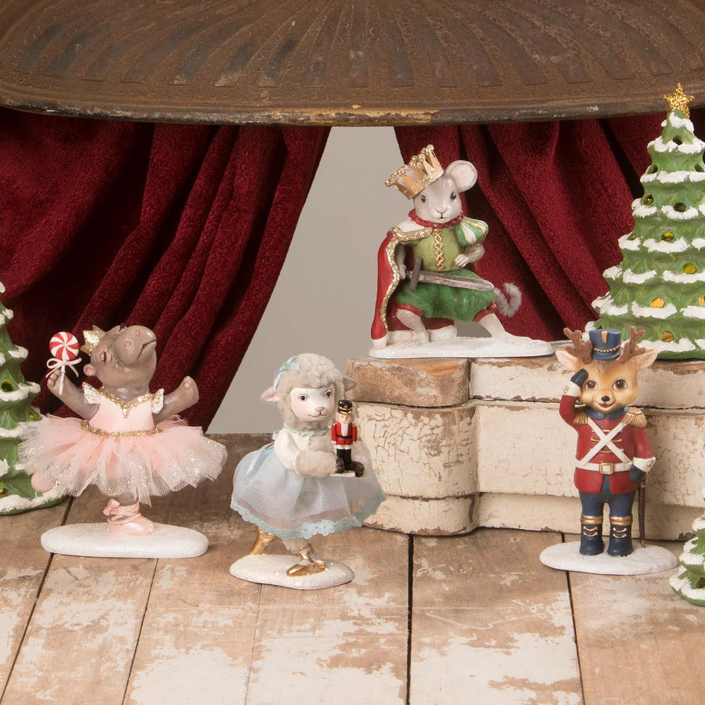Sugar Plum Hippo Christmas Figurine and Collectible by Bethany Lowe set