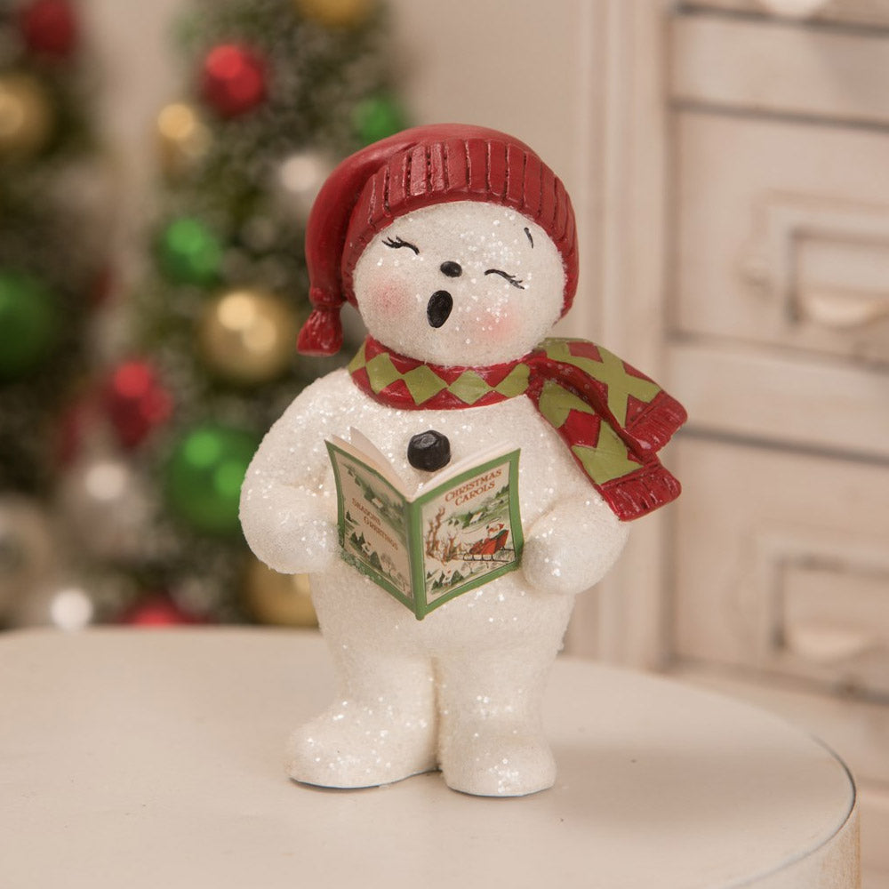 Caroling Snowman Christmas Figurine by Bethany Lowe 