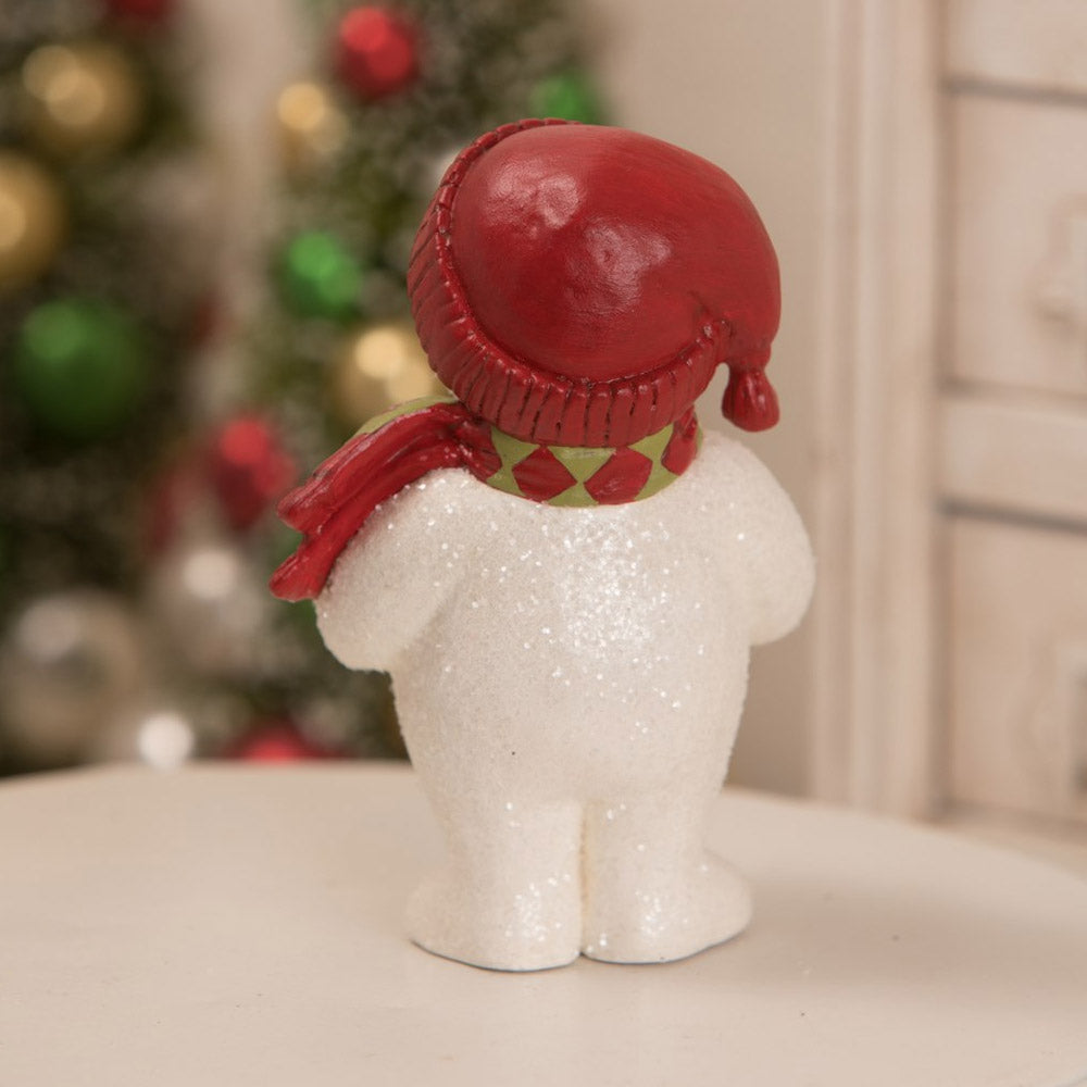 Caroling Snowman Christmas Figurine by Bethany Lowe  back