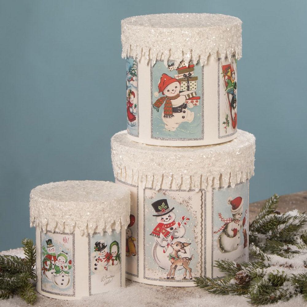 Frosty Snowman Boxes for Christmas Decor by Bethany Lowe Designs