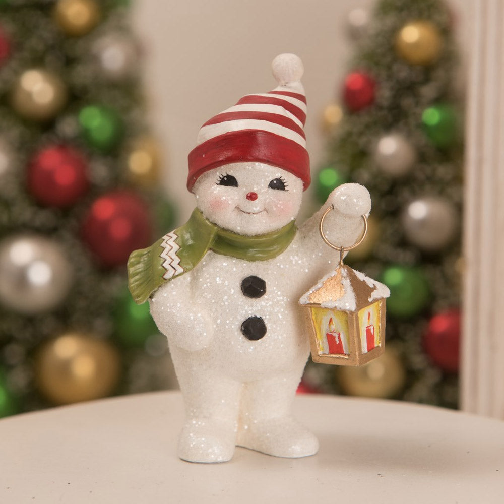 Lighting the Way Snowman Christmas Figurine by Bethany Lowe