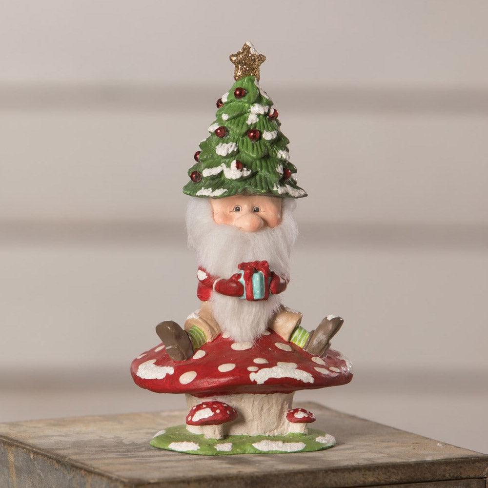 Merry Christmas Finley Gnome Holiday Figurine by Bethany Lowe Designs  front