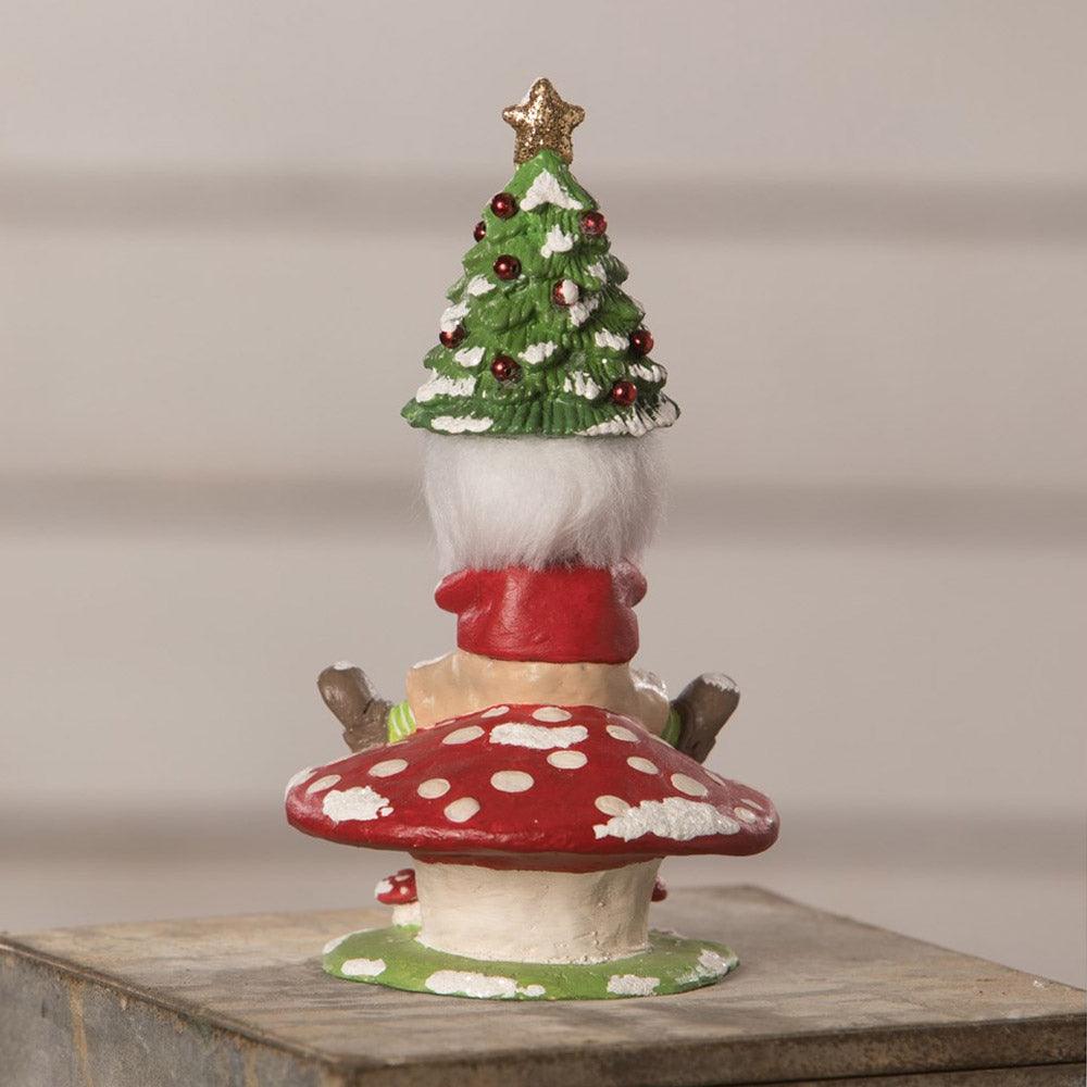 Merry Christmas Finley Gnome Holiday Figurine by Bethany Lowe Designs  back