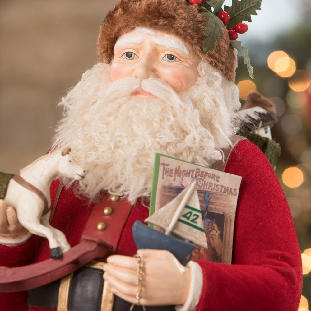 North Pole Freight Nast Santa Christmas Figurine by Bethany Lowe close up