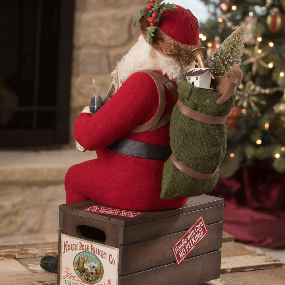 North Pole Freight Nast Santa Christmas Figurine by Bethany Lowe back