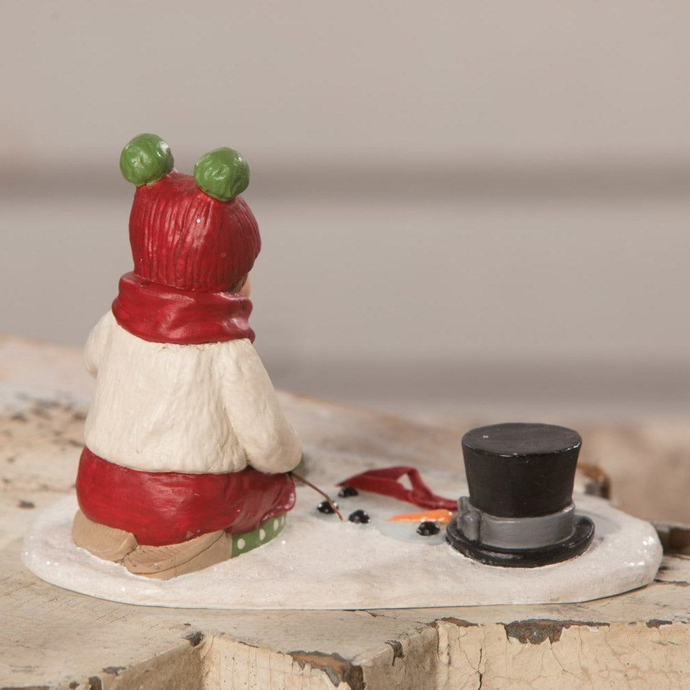 OH NO! Mr. Snow! Christmas Figurine by Bethany Lowe back