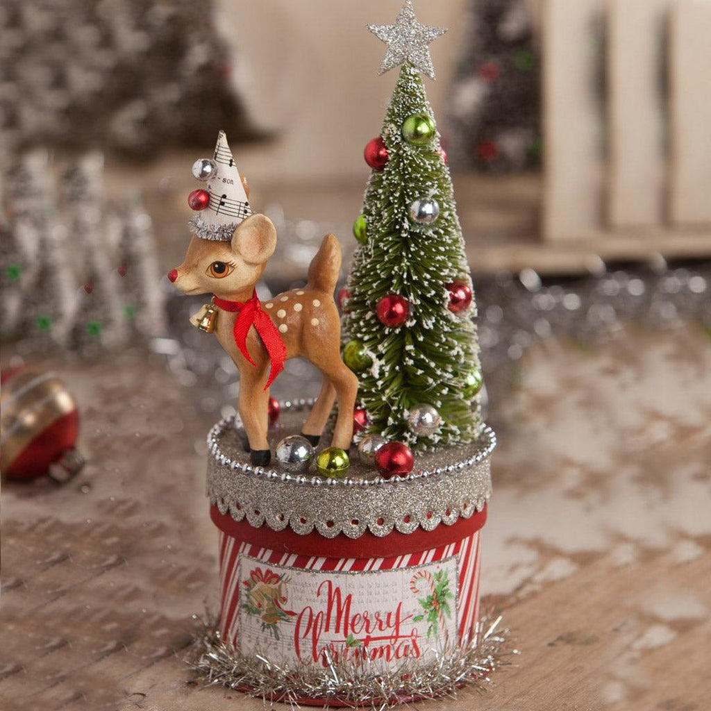 Retro Deer on Box Small by Bethany Lowe, Christmas Box