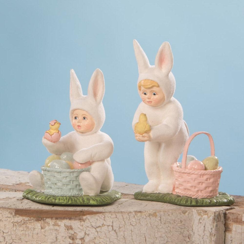 Easter Surprise Girl Spring Figurine by Bethany Lowe Designs  set