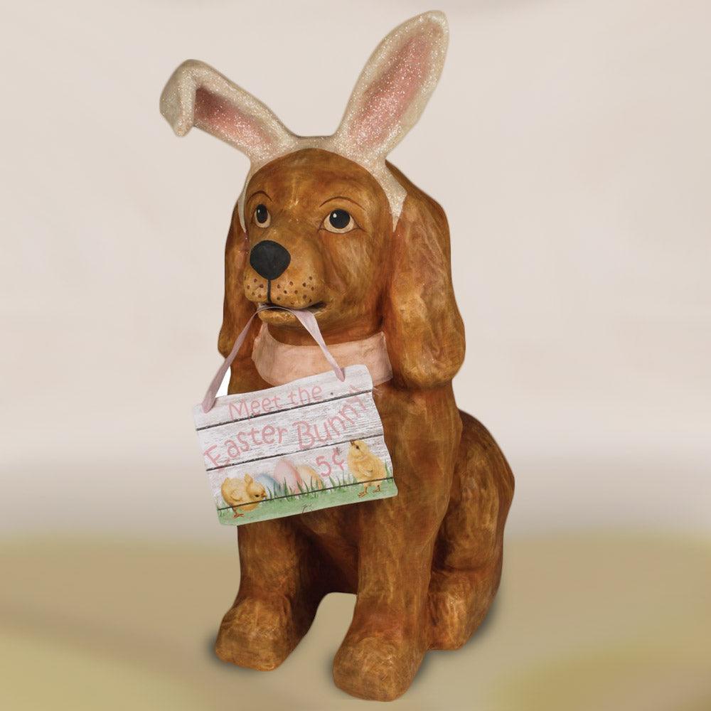 Easter Bunny Dog Large Paper Mache