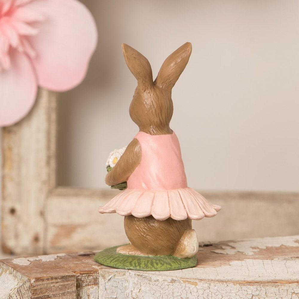 Daisy Bunny Easter Figurine by Bethany Lowe Designs  back