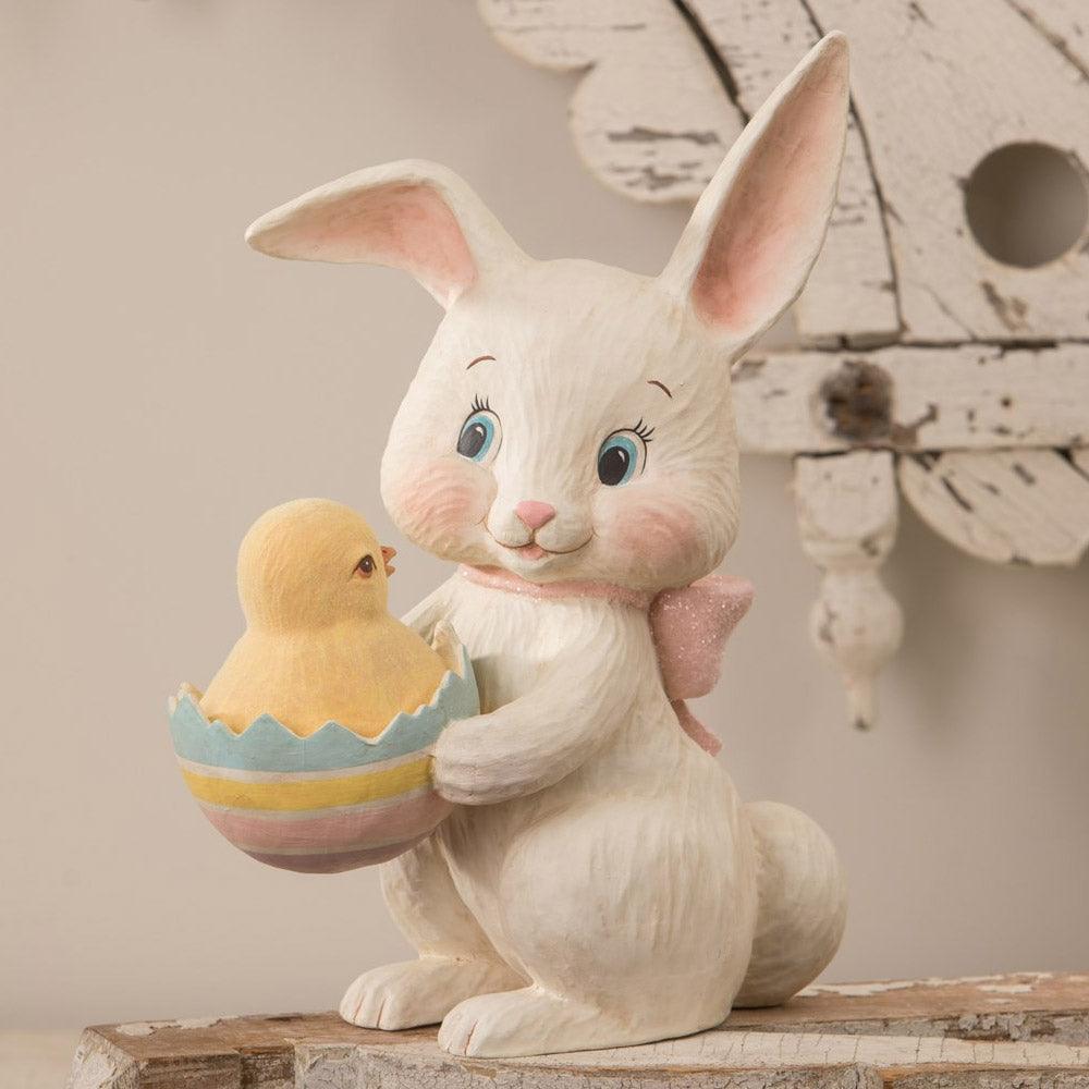 Easter Egg Surprise Bunny Large Paper Mache by Bethany Lowe Designs  front