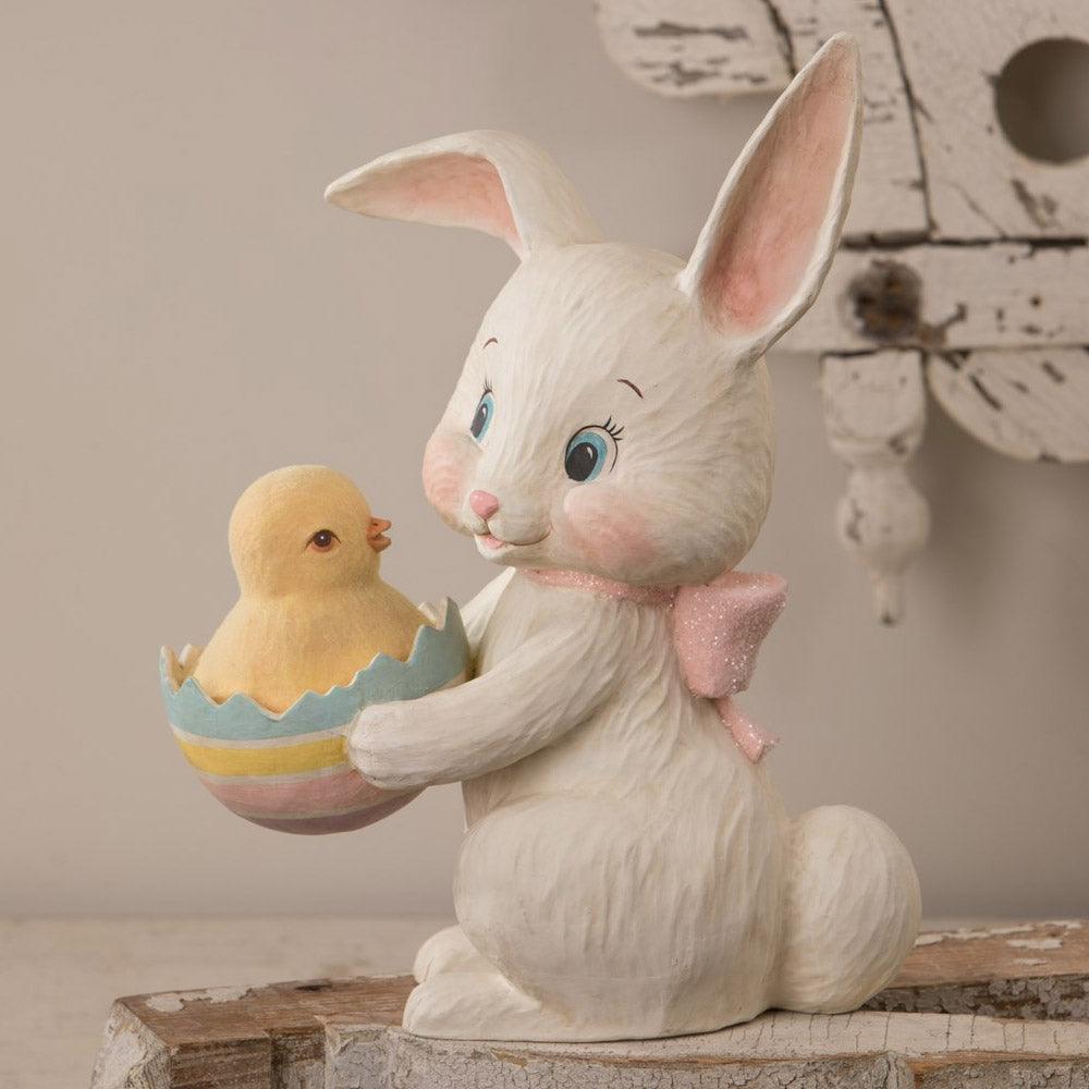 Easter Egg Surprise Bunny Large Paper Mache by Bethany Lowe Designs  side