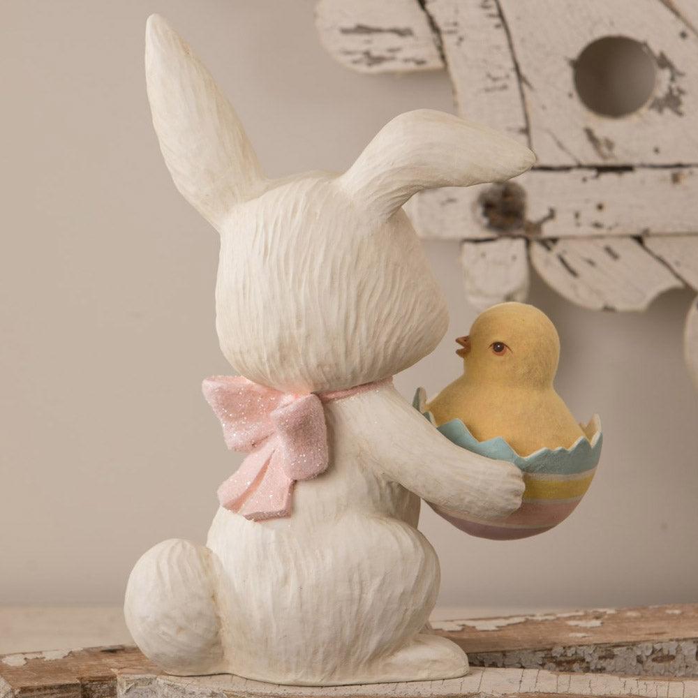 Easter Egg Surprise Bunny Large Paper Mache by Bethany Lowe Designs  back
