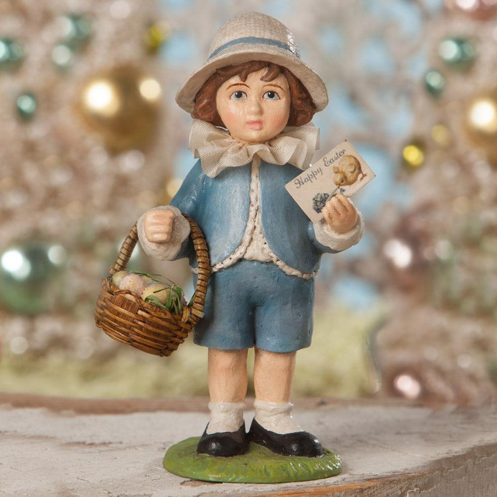 Easter Greeting Boy Easter Figurine by Bethany Lowe Designs 