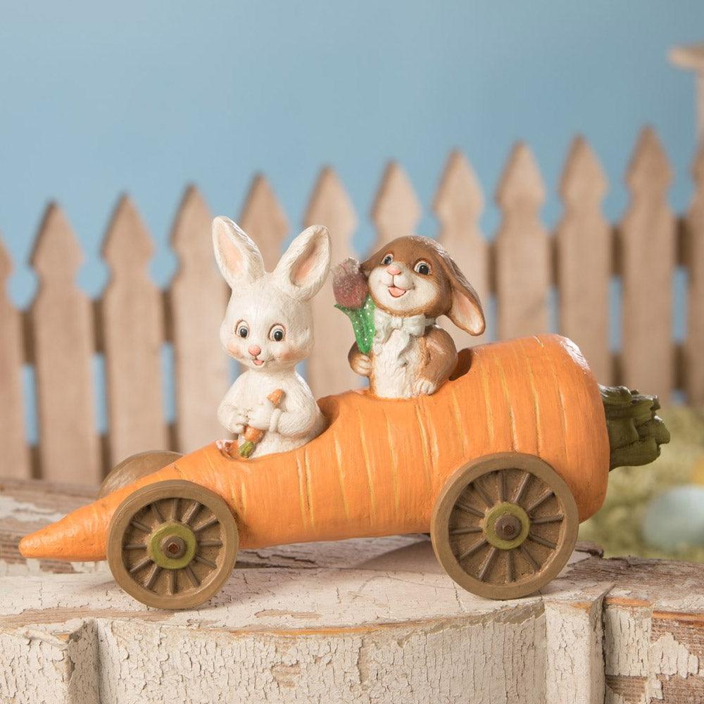 Hoppity Carrot Cart Easter Spring Figurine Collectible by Bethany Lowe