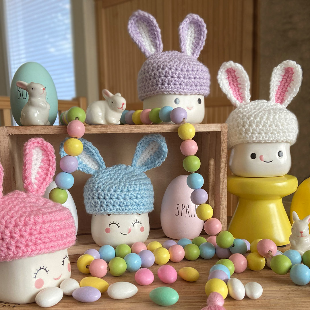 Easter Crochet Marshmallow Mug Hat - 1 Hat