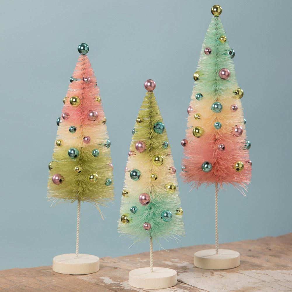 Pastel Confetti Bottle Brush Trees by Bethany Lowe, Bottle Brush Trees