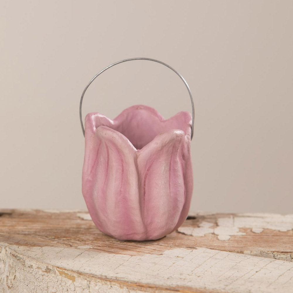 Tulip Bucket Lavender Paper Mache