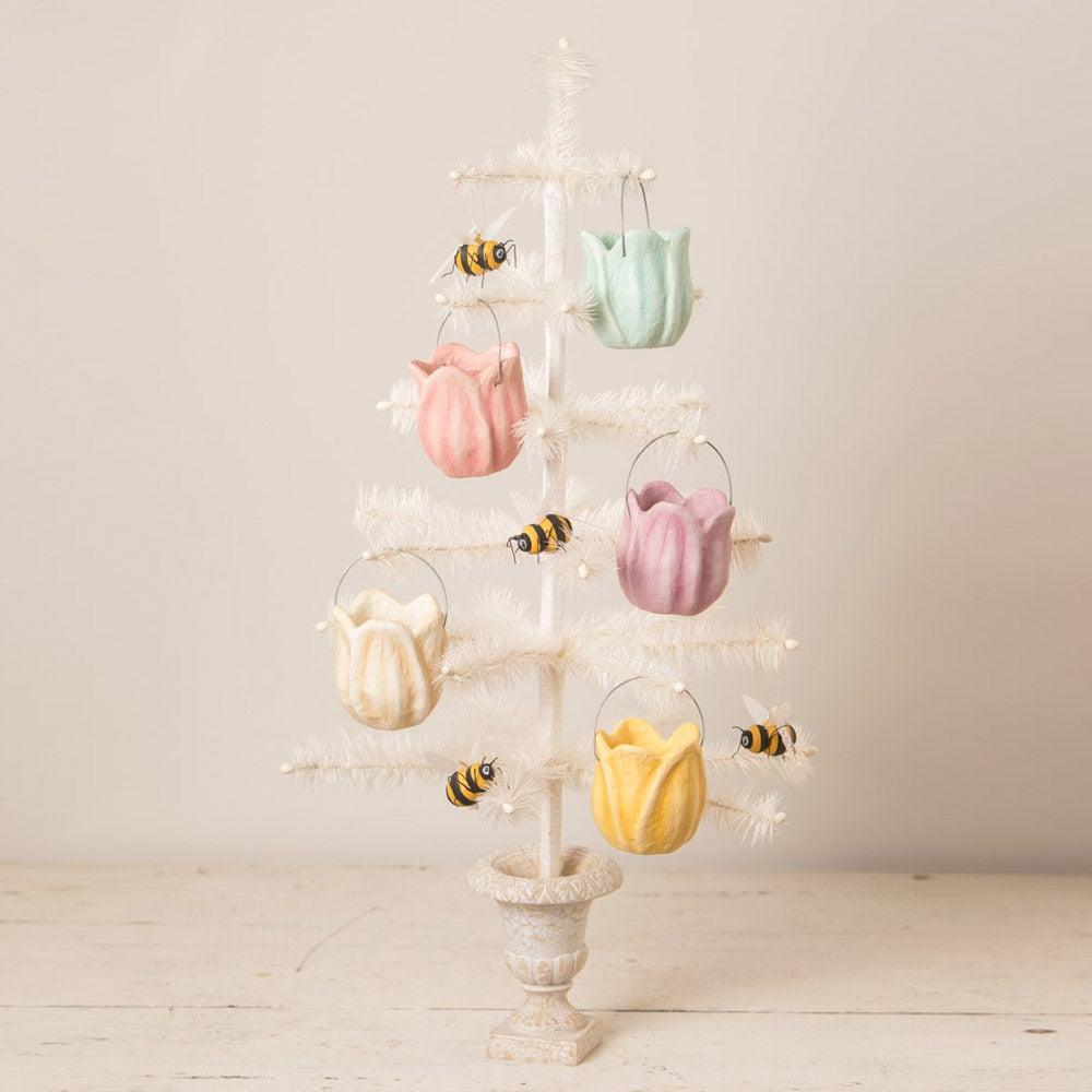 Tulip Bucket Pink Paper Mache - Thumbnail 5