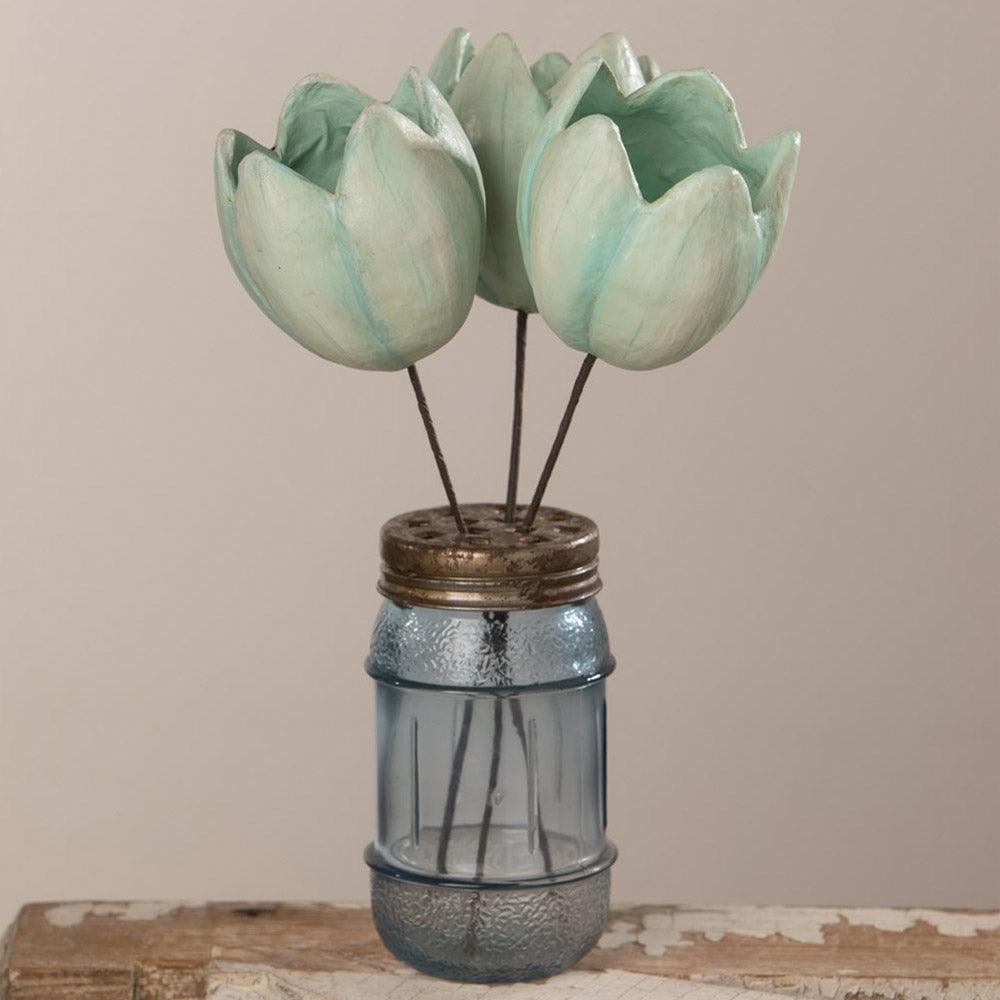 Tulip Pick Blue Paper Mache