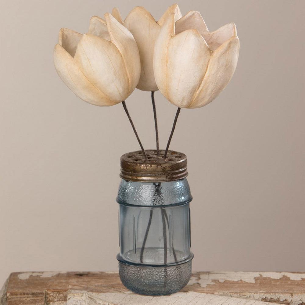 Tulip Pick White Paper Mache