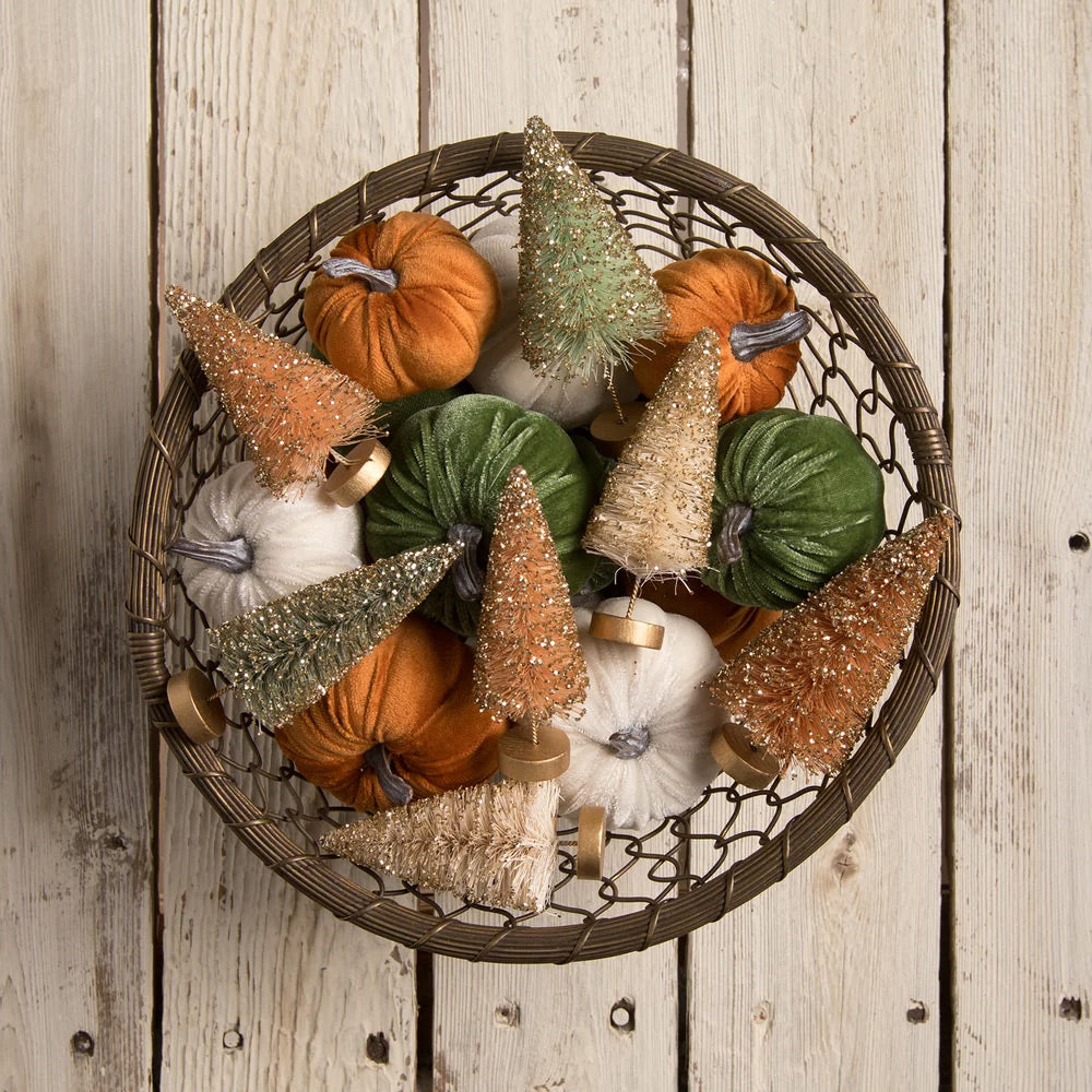 Fall in Love Mini Bottle Brush Trees in Box - Set of 7 by Bethany Lowe