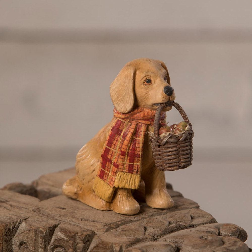 Fall Pup Figurine by Bethany Lowe side