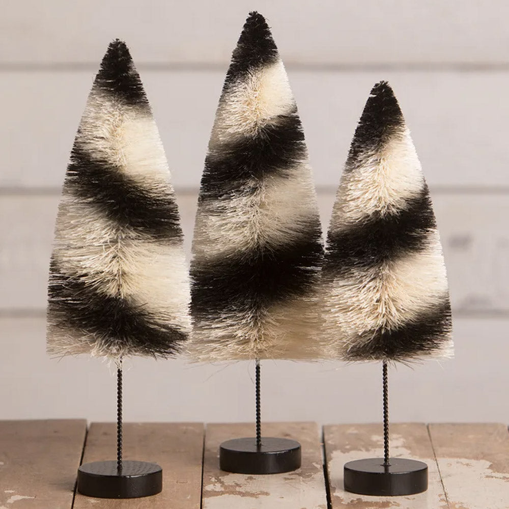 Black Stripes Delight Halloween Bottle Brush Trees by Bethany Lowe