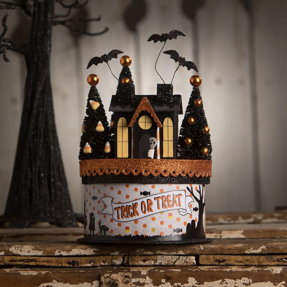 Haunted Night on Box Halloween Gift Box Table Decoration by Bethany Lowe