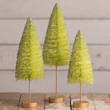 Lime Green Halloween Bottle Brush Trees by Bethany Lowe Designs