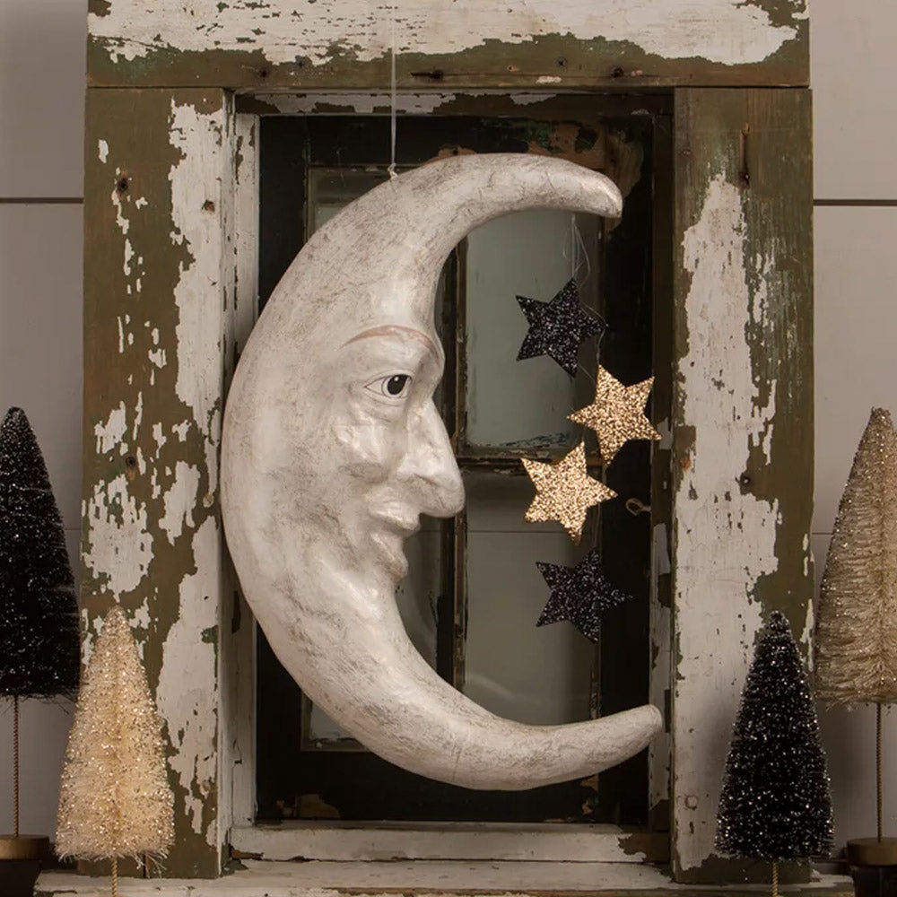 Man in the Moon Large Paper Mache Halloween Ornament by Bethany Lowe 