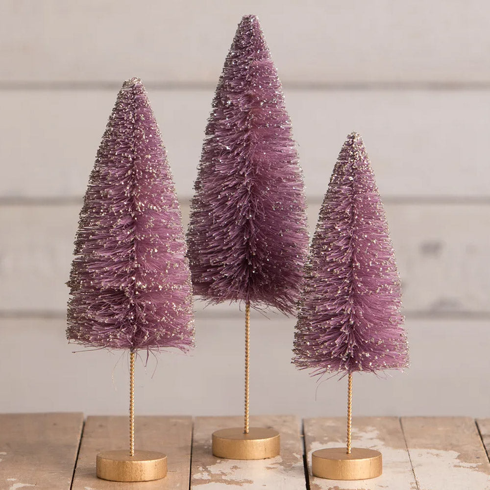 Poppin' Purple Halloween Bottle Brush Trees by Bethany Lowe Designs