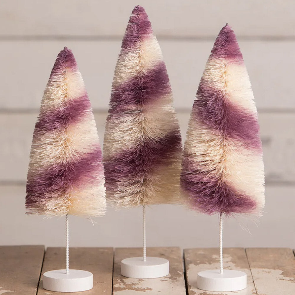 Purple Stripes Delight Halloween Bottle Brush Trees by Bethany Lowe
