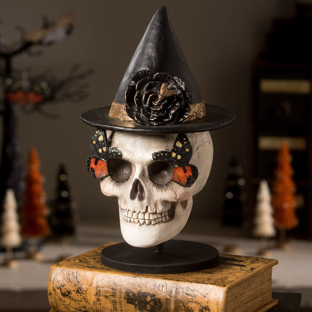 Moth Skull Halloween Table Decoration by Bethany Lowe Designs front