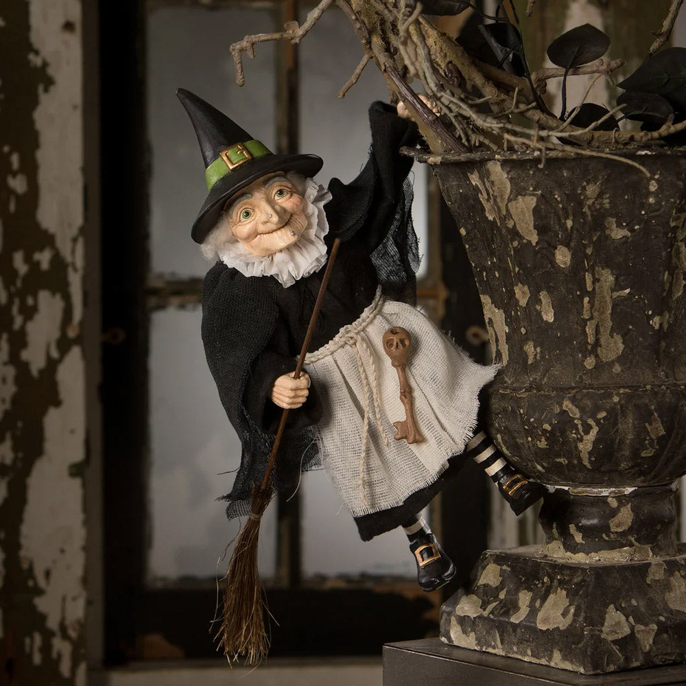 Posable Witch Halloween Figurine by Bethany Lowe side
