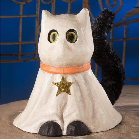 Casper Ghost Cat Large Paper Mache by Bethany Lowe Designs