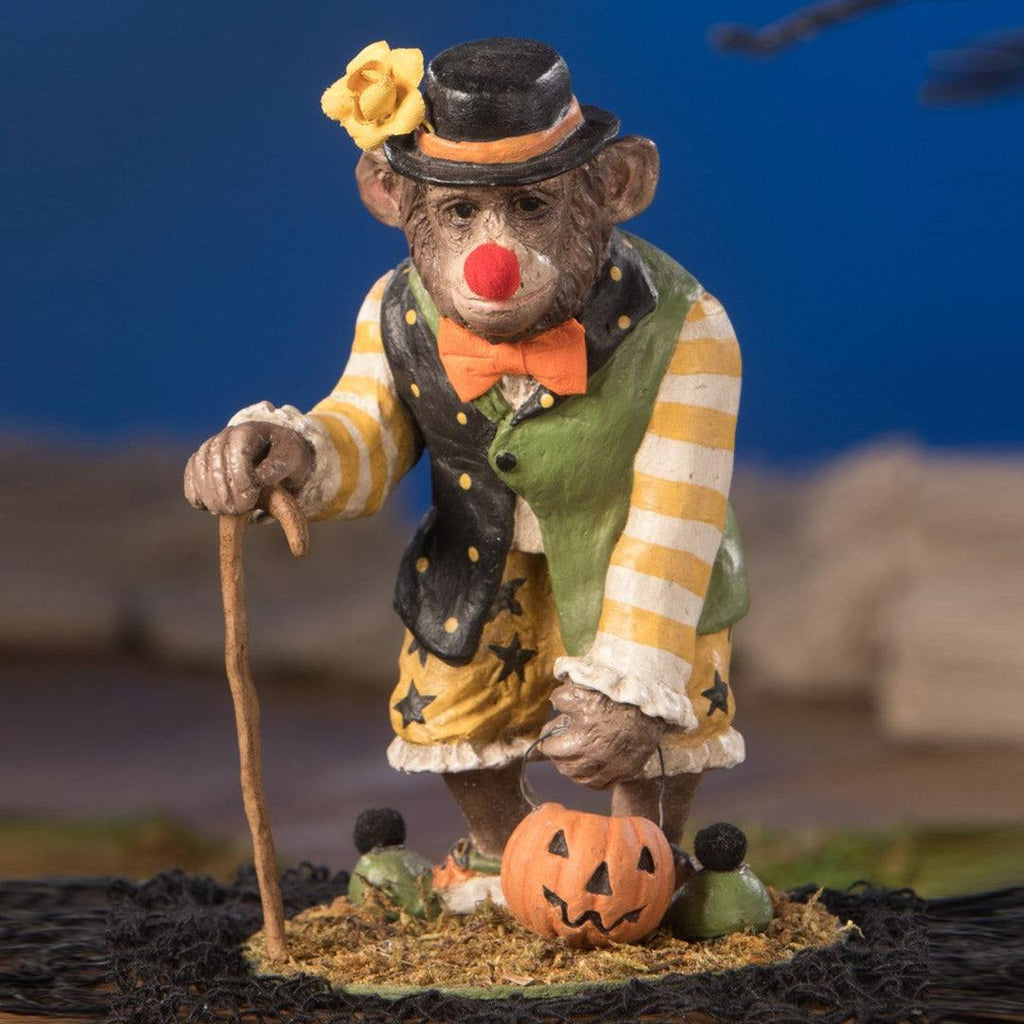 Clownin' Around Monkey Figurine by Bethany Lowe,  Halloween Figurine
