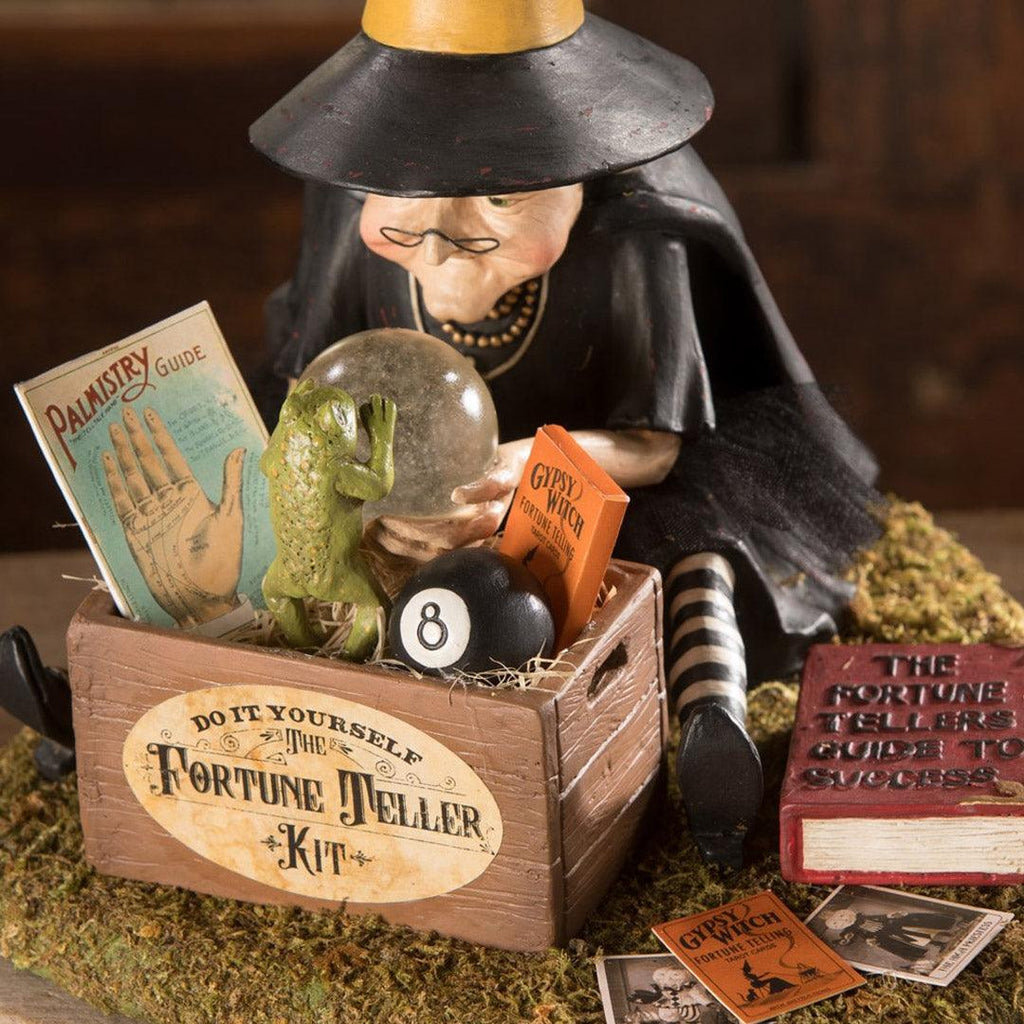 DIY Fortune Tellers Kit Witch Halloween Figurine by Bethany Lowe close up