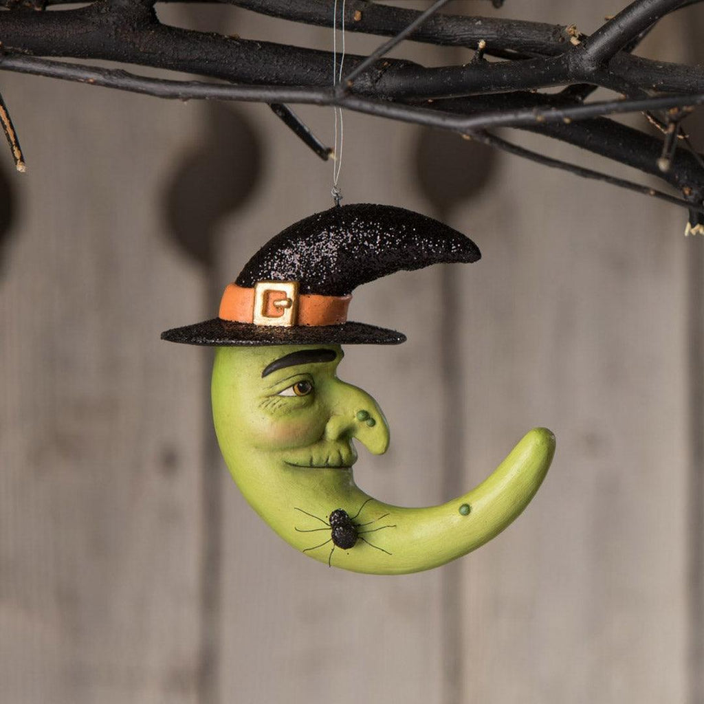 Moon Witch Ornament by Bethany Lowe, Witch Ornament, Halloween Ornaments