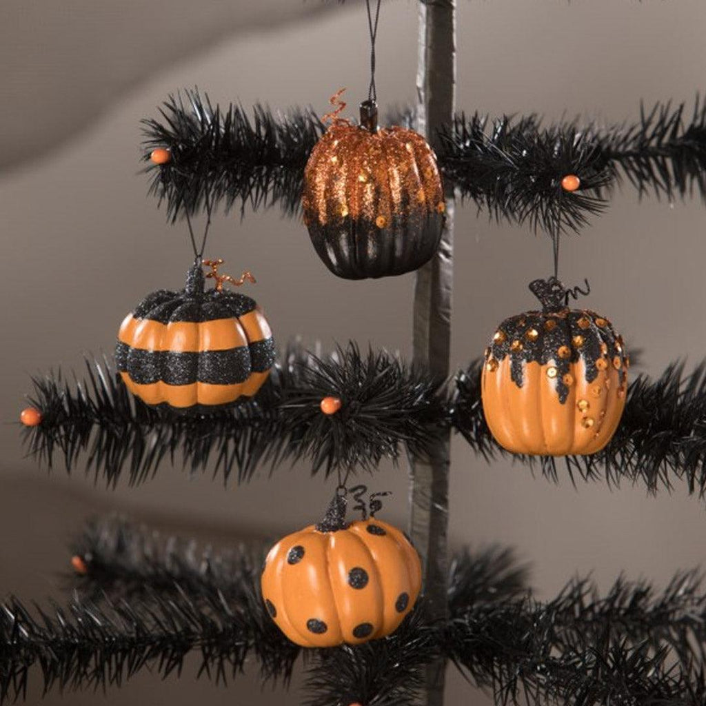 Happy Halloween Pumpkin Ornament - Set of 4