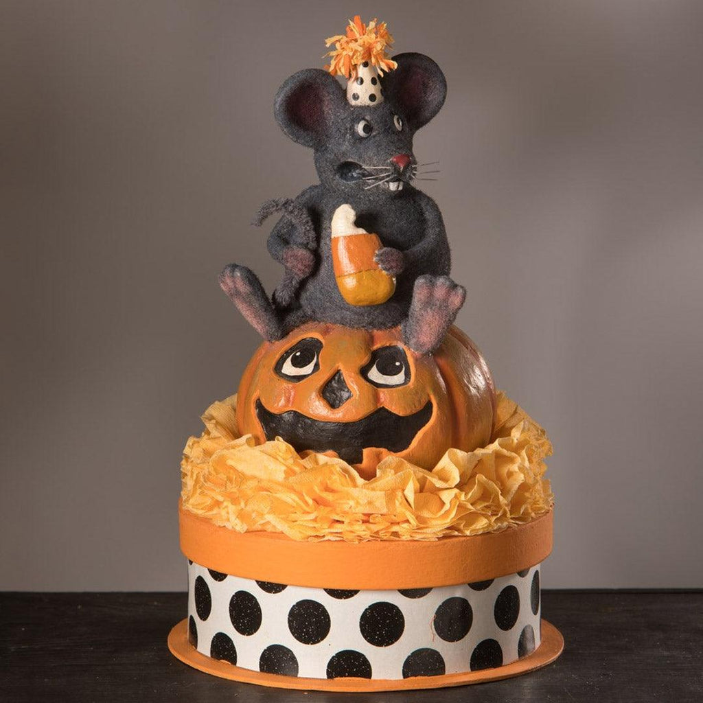 Scaredy Mouse on Box for Halloween