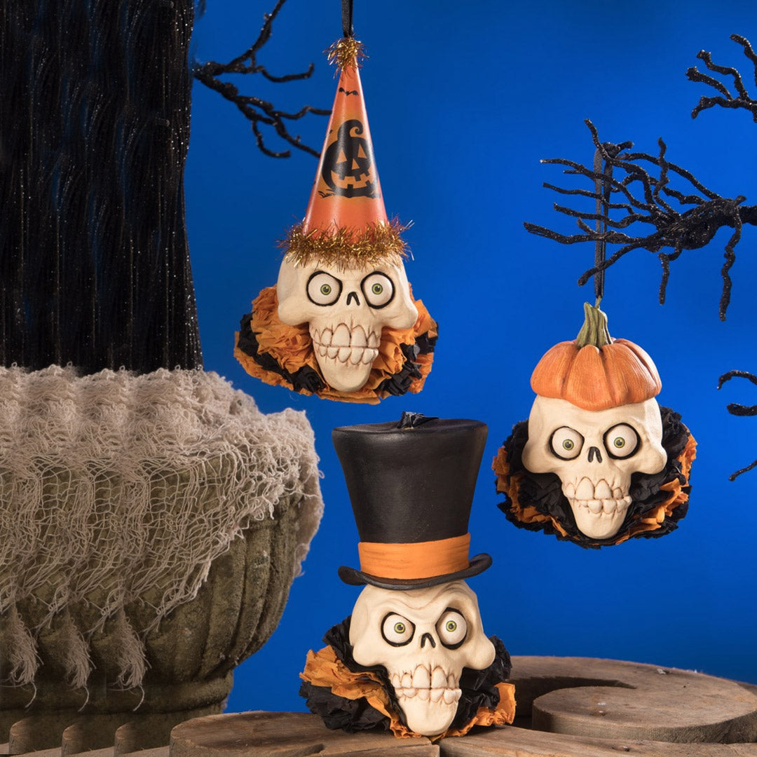 Skelly Head Ornament - Set of 3
