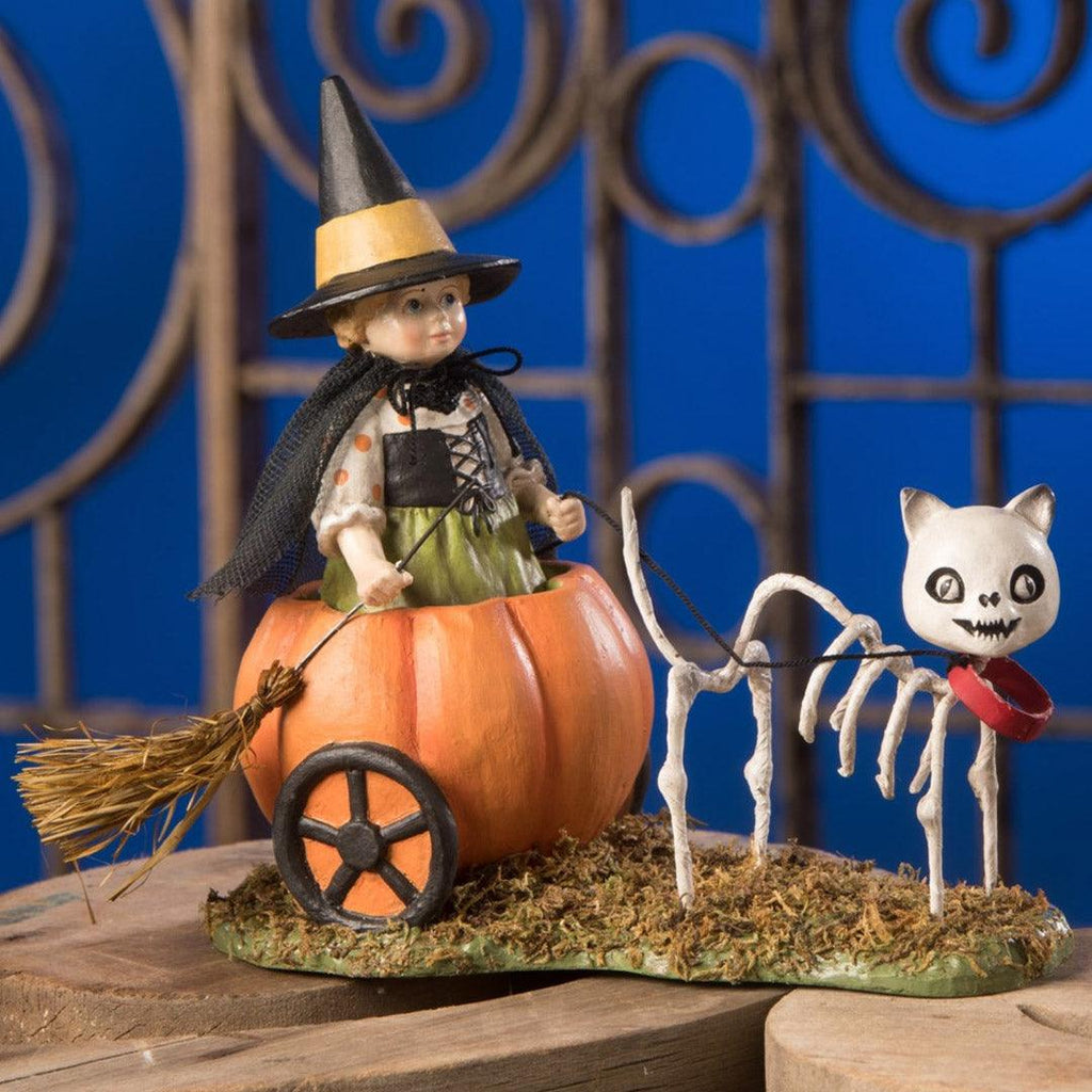 Skelly's Pumpkin Carriage Ride Halloween by Bethany Lowe Designs
