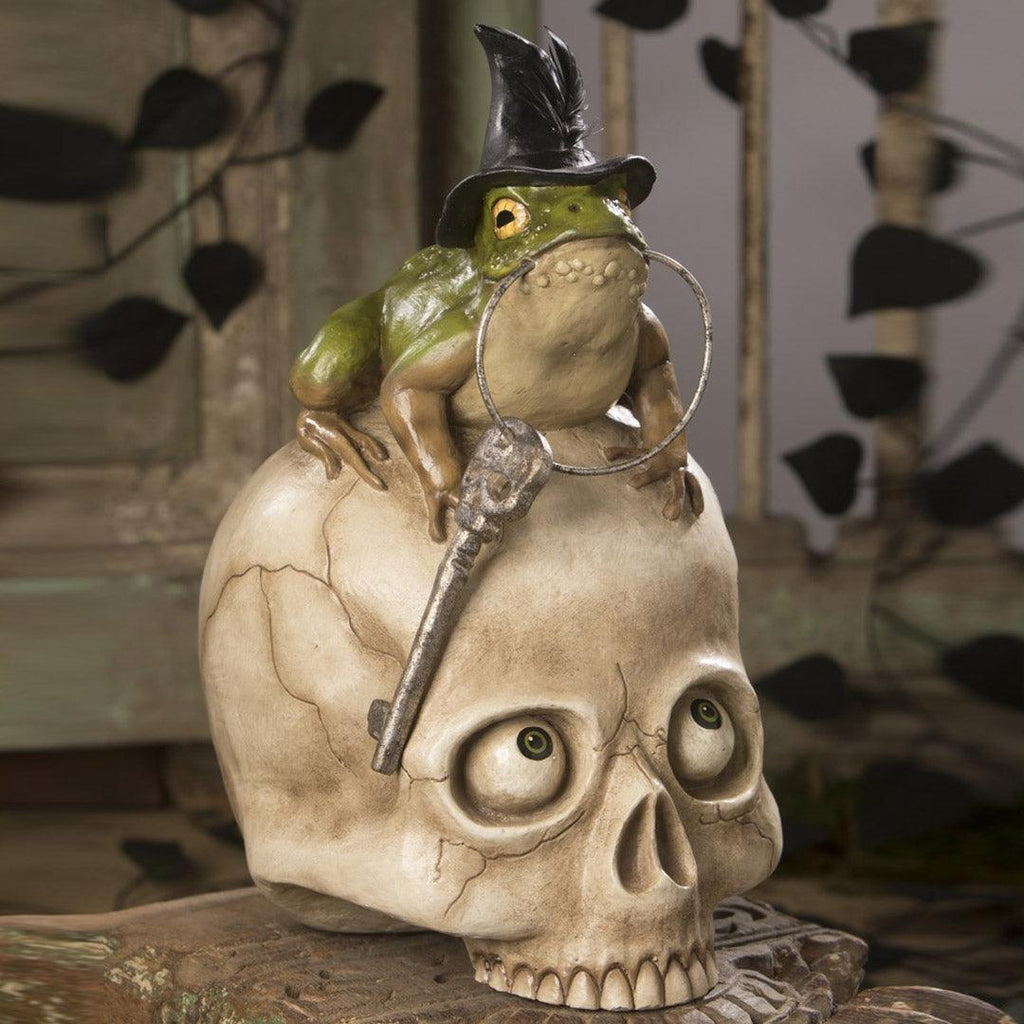 Toady On Skull Halloween Decor by Bethany Lowe