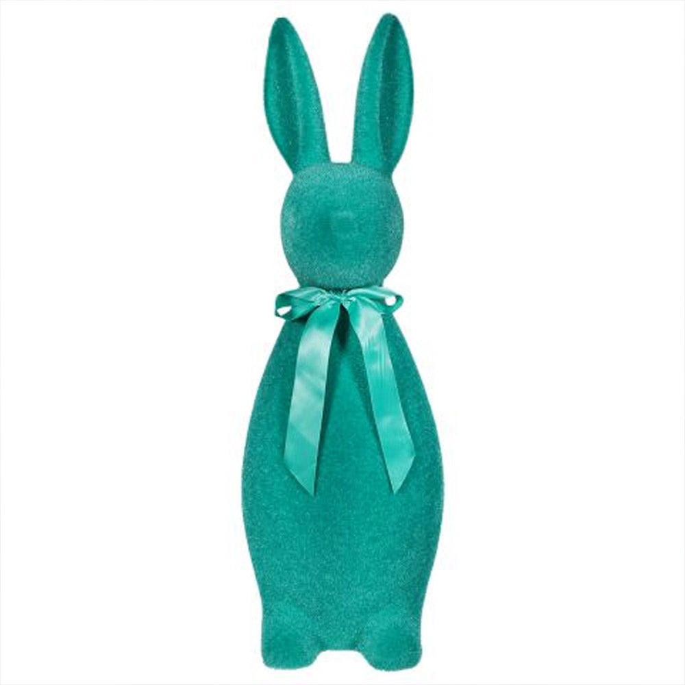 Flocked Button Nose Bunny Large 27" Teal by One Hundred 80 Degrees