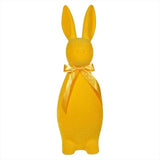 Flocked Button Nose Bunny Large 27" Yellow