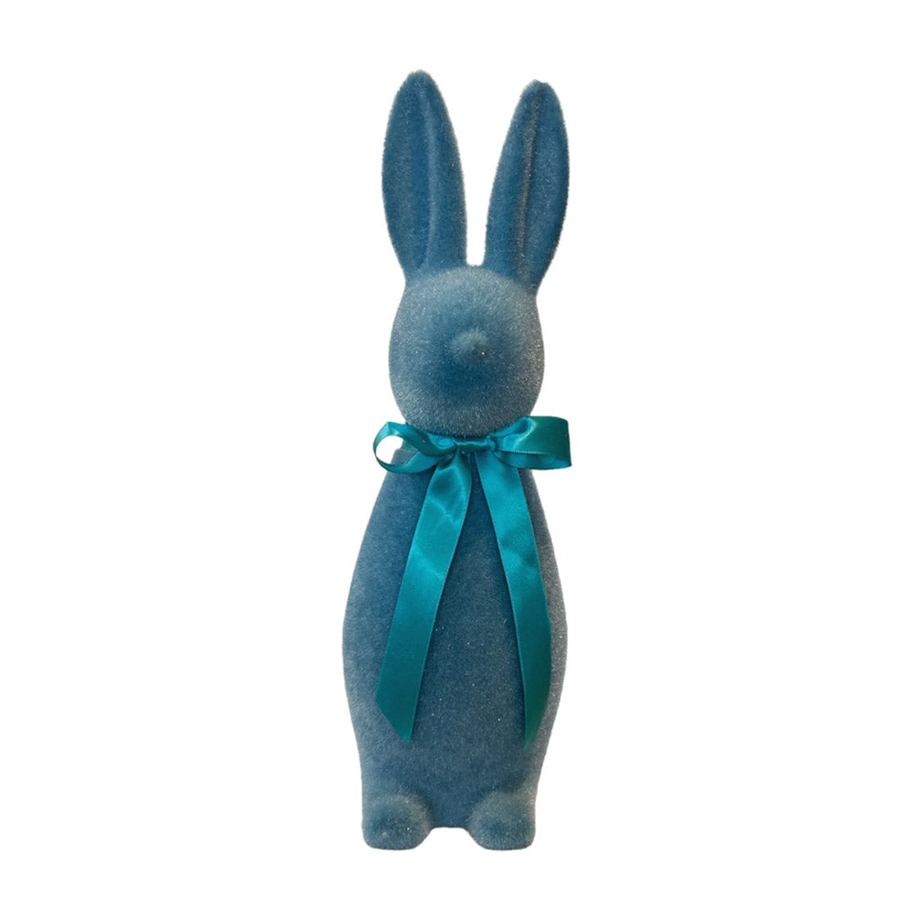 Flocked Button Nose Bunny Medium 16